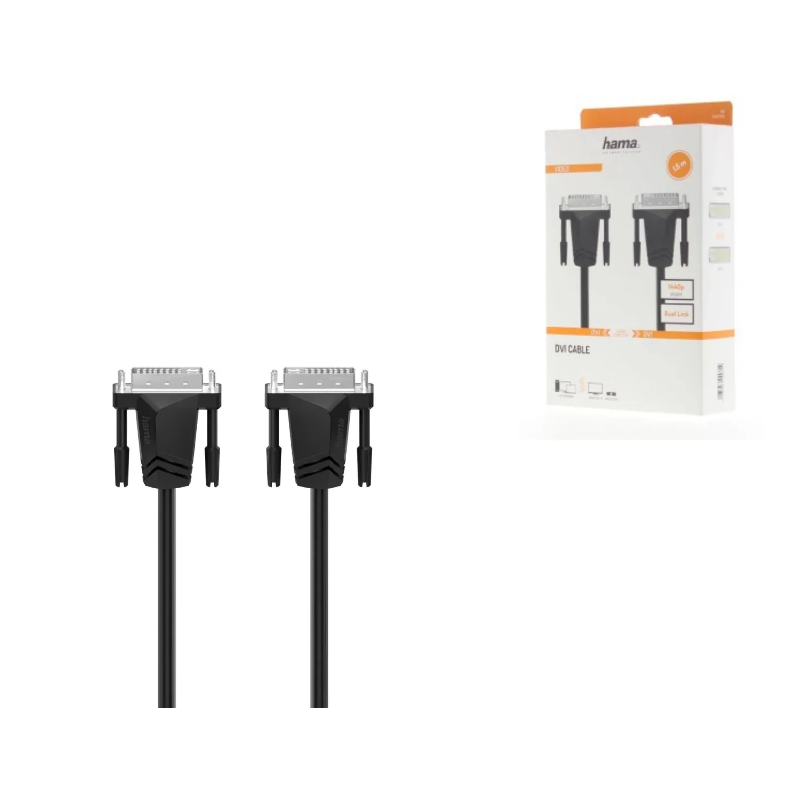 Кабель Hama DVI - DVI WQHD 1440p 1.50 m Black, 00200706 UA