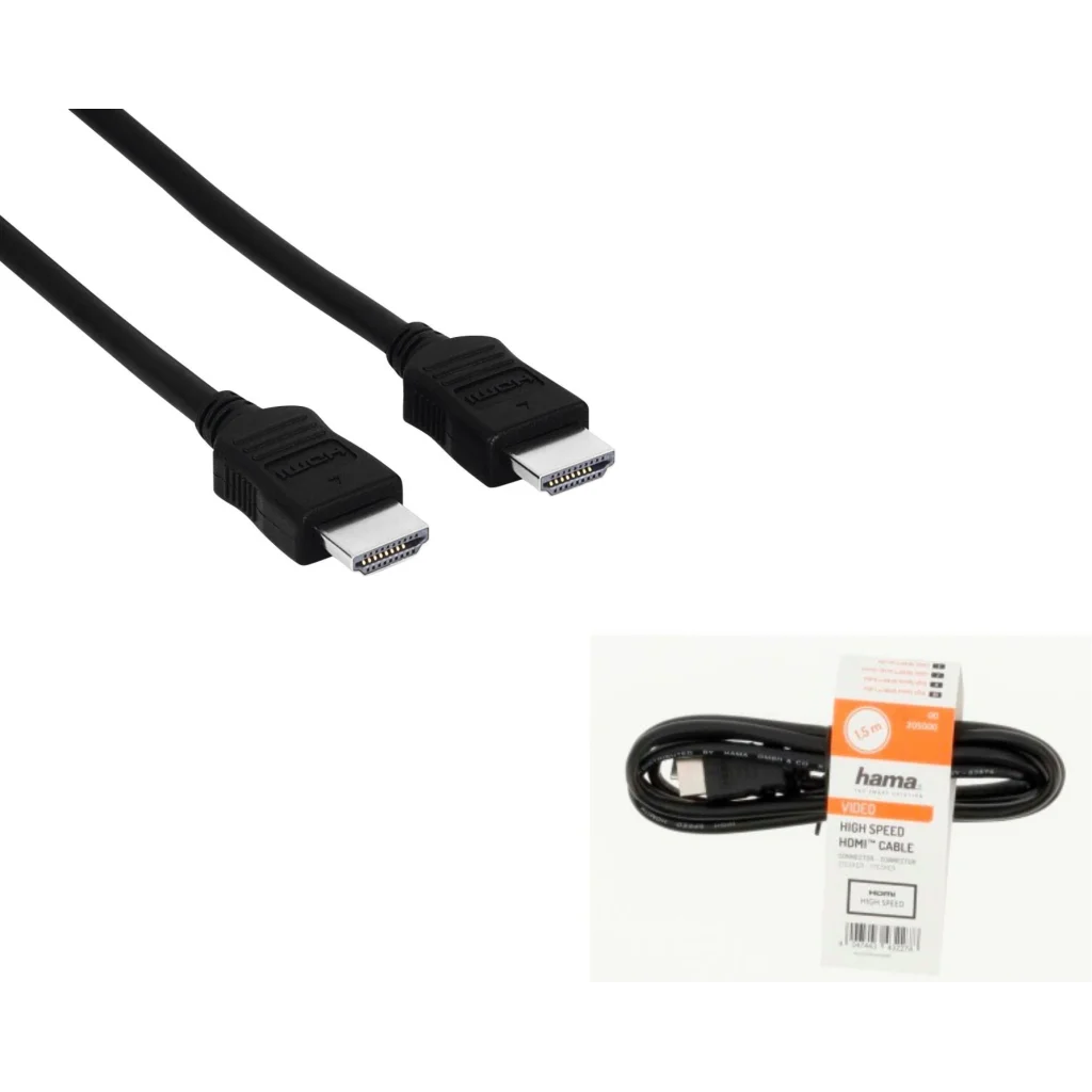 Кабель Hama HDMI (AM/AM), 1080p, 3D, 1.5m, чорний, 00205000 UA