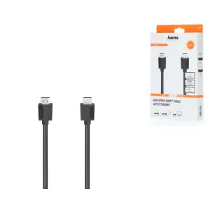 Кабель Hama HDMI (AM/AM), 4K, gold, 1.5m, чорний, 00205005 UA