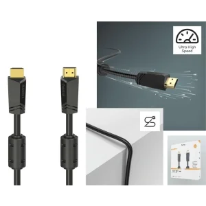 Кабель Hama HDMI (AM/AM), 4K, gold, 10m, чорний, 00205009 UA