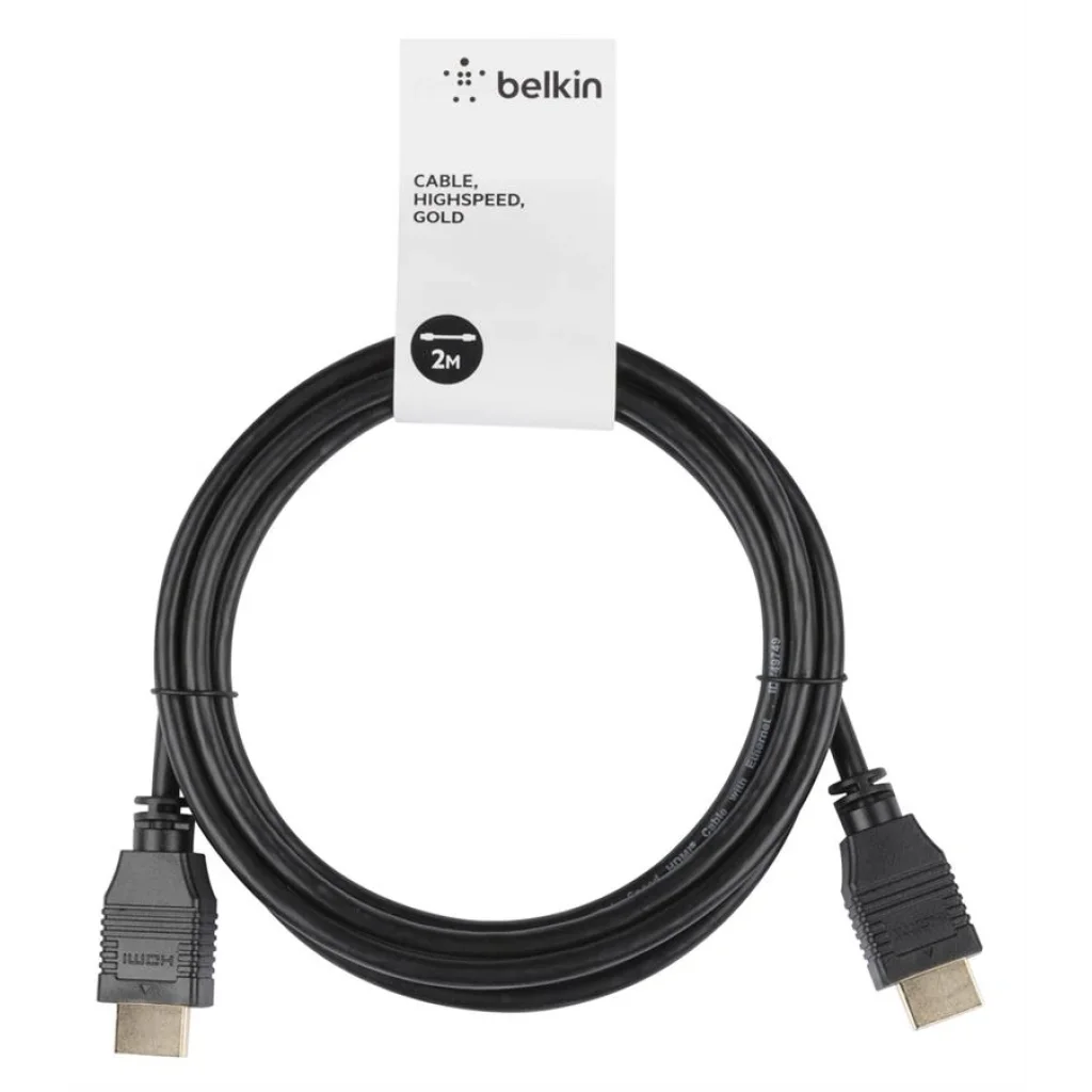 Кабель Belkin HDMI (AM/AM) High Speed Ethernet, 2м, чорний, HDMI0018G-2M UA