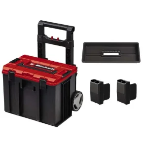 Ящик модульний для інструменту Einhell E-Case L, на коліщатках, телескопічне руків'я, 40.6х44.4х35.5см, пластик (4540014) UA