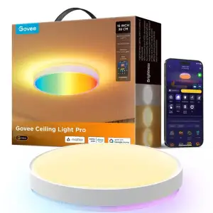 Потолочний світильник Govee 38cm Smart Ceiling Light Pro, RGBICWW, WI-FI/Bluetooth, білий (H60A6C01) UA
