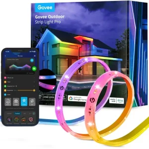 Стрічка світлодіодна розумна Govee H70A1 Phantasy Outdoor LED, 10м, RGBICWW, WI-FI/Bluetooth, білий (H70A13D1) UA