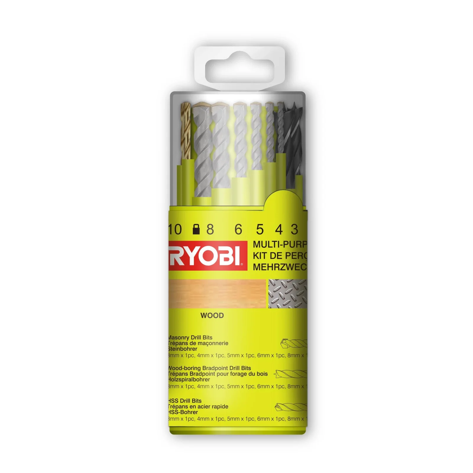 Набір свердел Ryobi RAK18DMIX, 18шт, 5132004669 UA