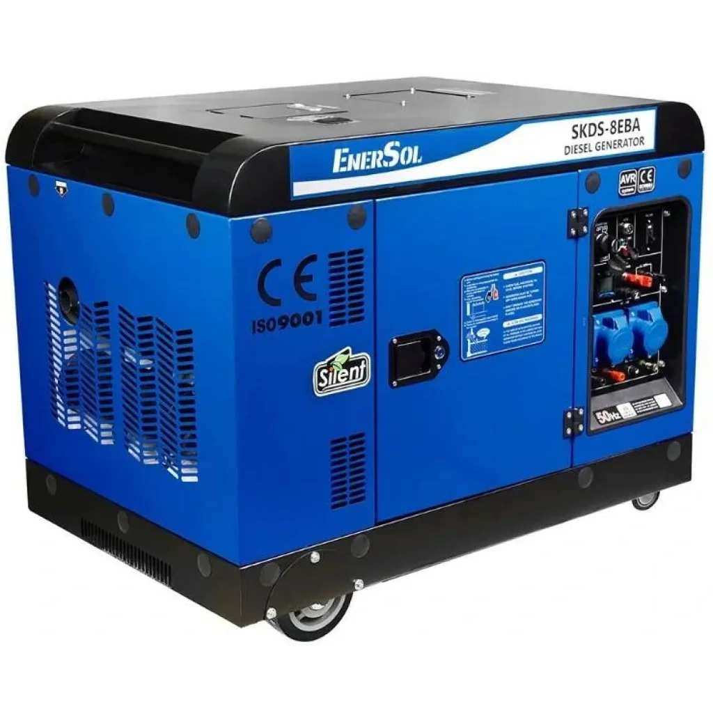 Генератор дизельний EnerSol, 230В (1 фаза), 7.5/8кВт, електростартер, AVR, 221кг, SKDS-8EBA UA