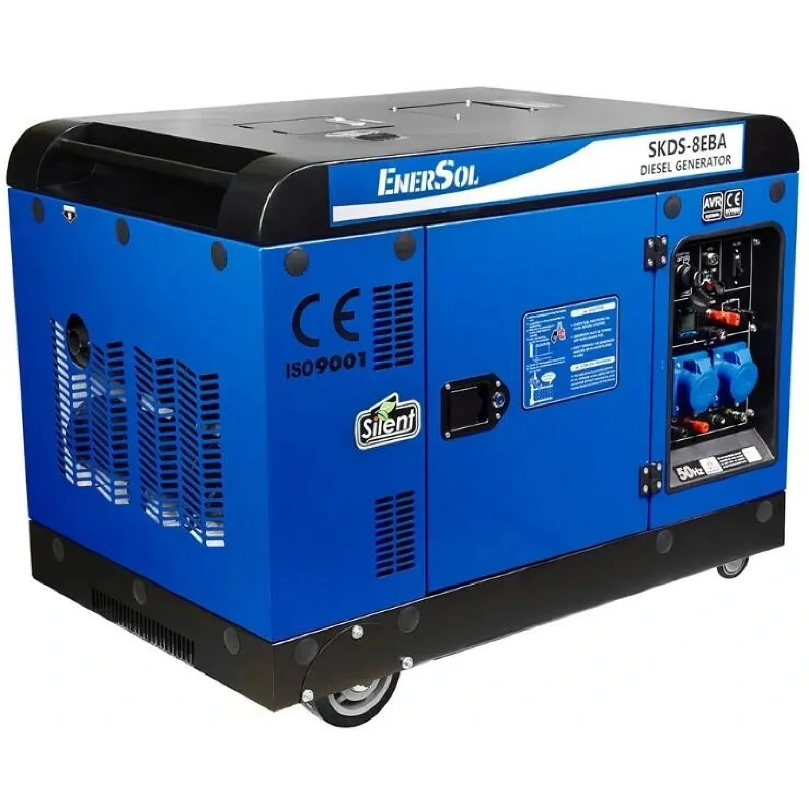 Генератор дизельний EnerSol, 230В (1 фаза), 7.5/8кВт, електростартер, AVR, 221кг, SKDS-8EBA UA