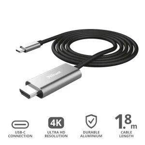 Адаптер Trust Calyx USB-C > HDMI, 1.8м, Чорний, 23332_TRUST UA