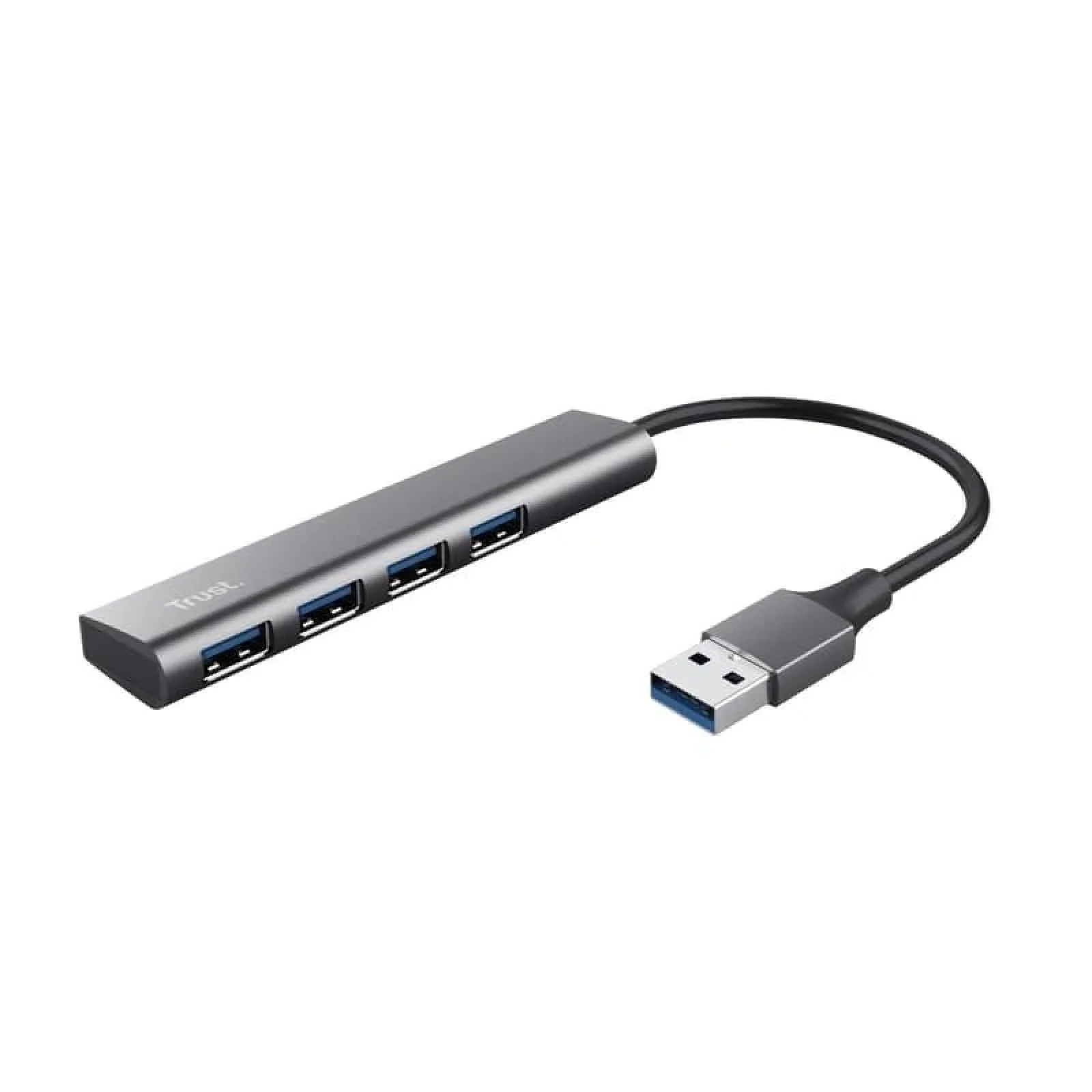 Хаб Trust Halyx USB-A > 4xUSB-А 3.2, Алюміній, 0.1м, Сірий, 24947_TRUST UA