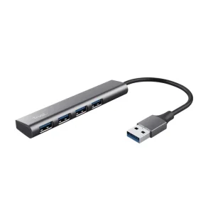Хаб Trust Halyx USB-A > 4xUSB-А 3.2, Алюміній, 0.1м, Сірий, 24947_TRUST UA