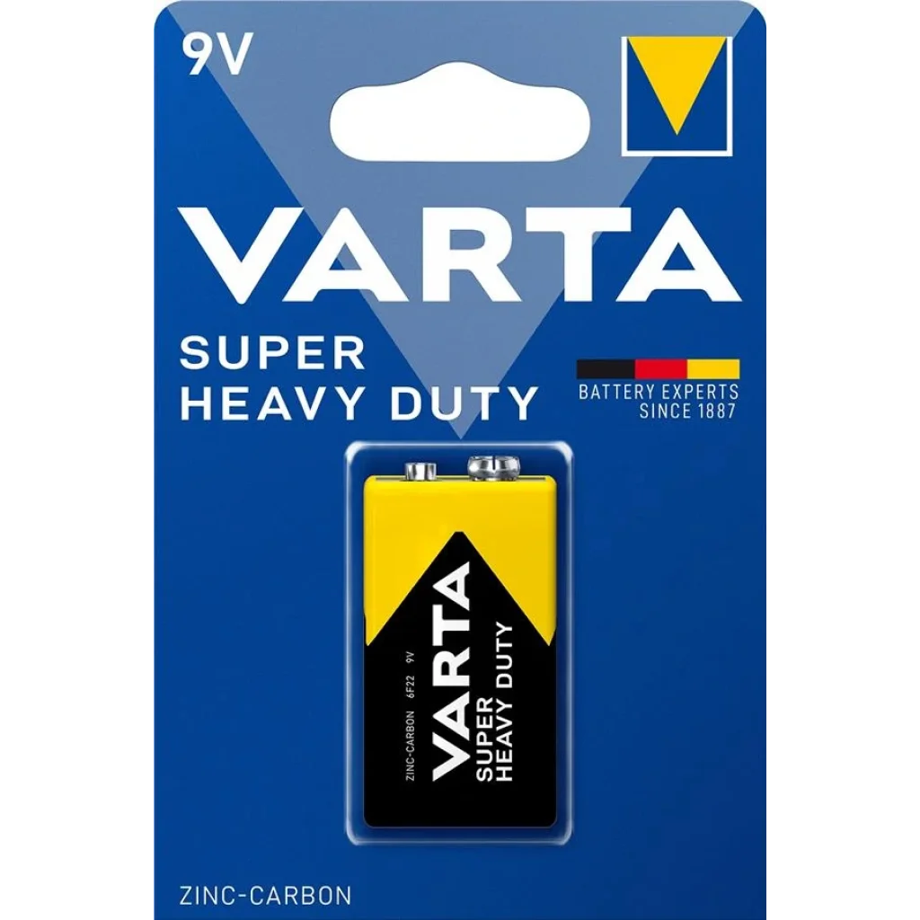 Батарейка VARTA SUPERLIFE 6F22(Крона) BLI 1 ZINC-CARBON, 02022101411