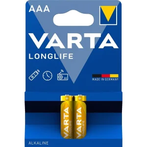 Батарейка VARTA LONGLIFE AAA BLI 2 ALKALINE, 04103101412