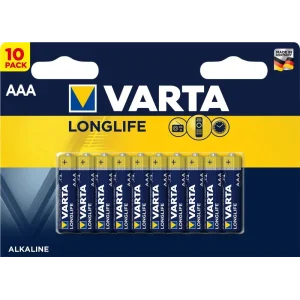 Батарейка VARTA LONGLIFE AAA BLI 10 ALKALINE, 04103101461