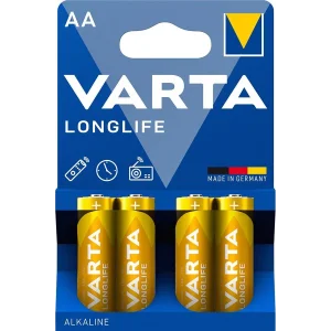Батарейка VARTA LONGLIFE AA BLI 4 ALKALINE, 04106101414