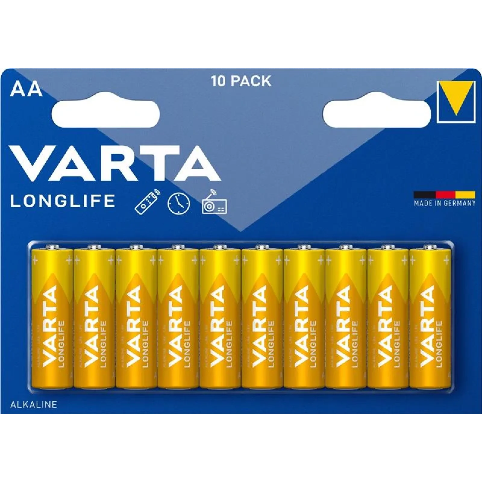 Батарейка VARTA LONGLIFE AA BLI 10 ALKALINE, 04106101461