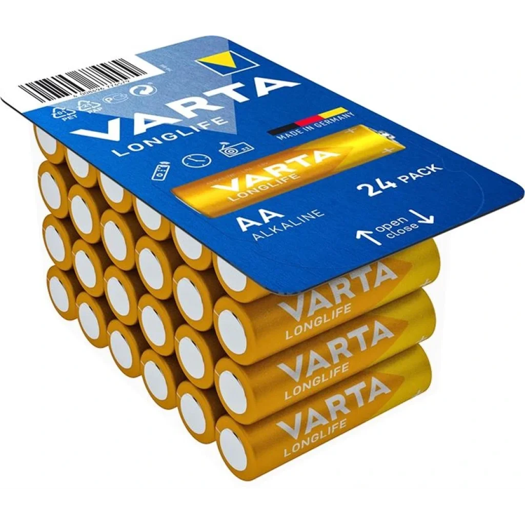 Батарейка VARTA LONGLIFE AA BLI 24 ALKALINE, 04106301124