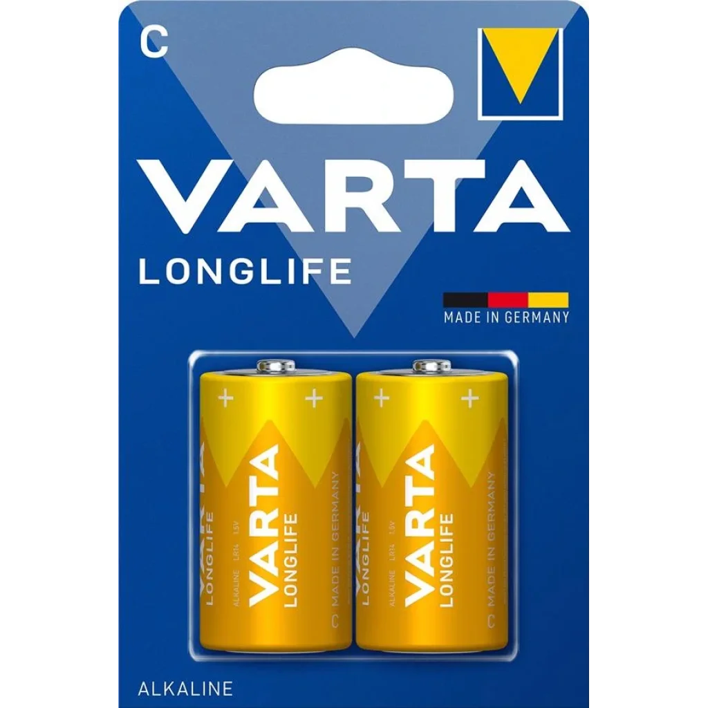 Батарейка VARTA LONGLIFE C BLI 2 ALKALINE, 04114101412