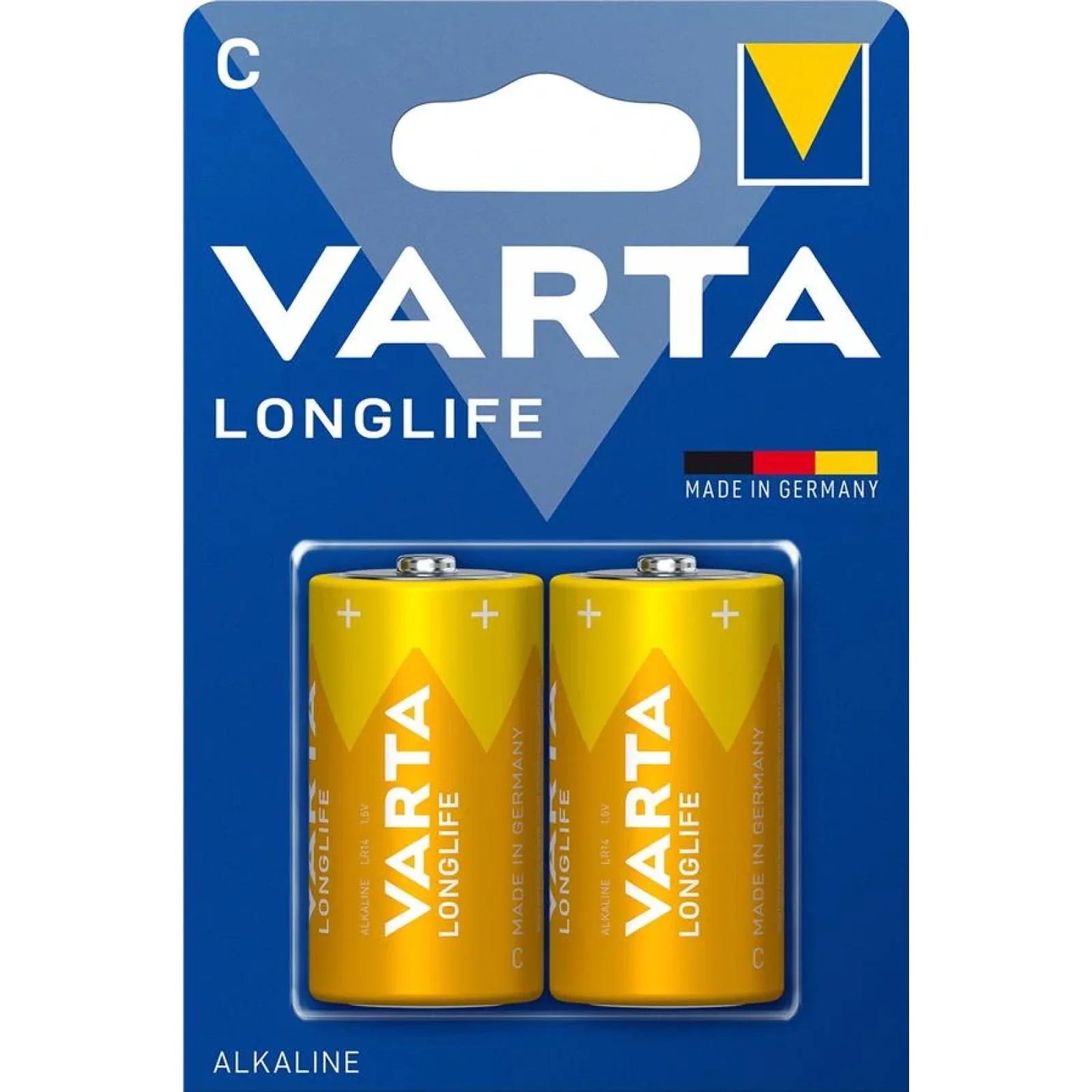 Батарейка VARTA LONGLIFE C BLI 2 ALKALINE, 04114101412