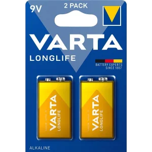 Батарейка VARTA LONGLIFE 6LR61(Крона) BLI 2 ALKALINE, 04122101412