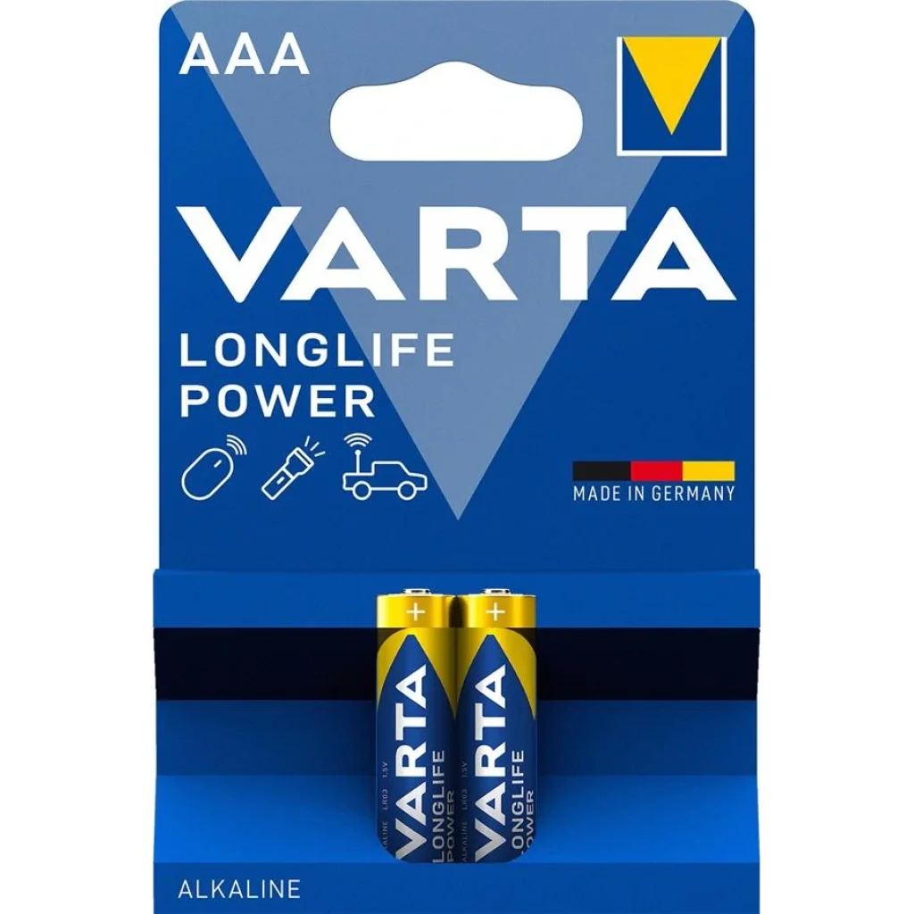 Батарейка VARTA LONGLIFE Power AAA BLI 2 ALKALINE, 04903121412