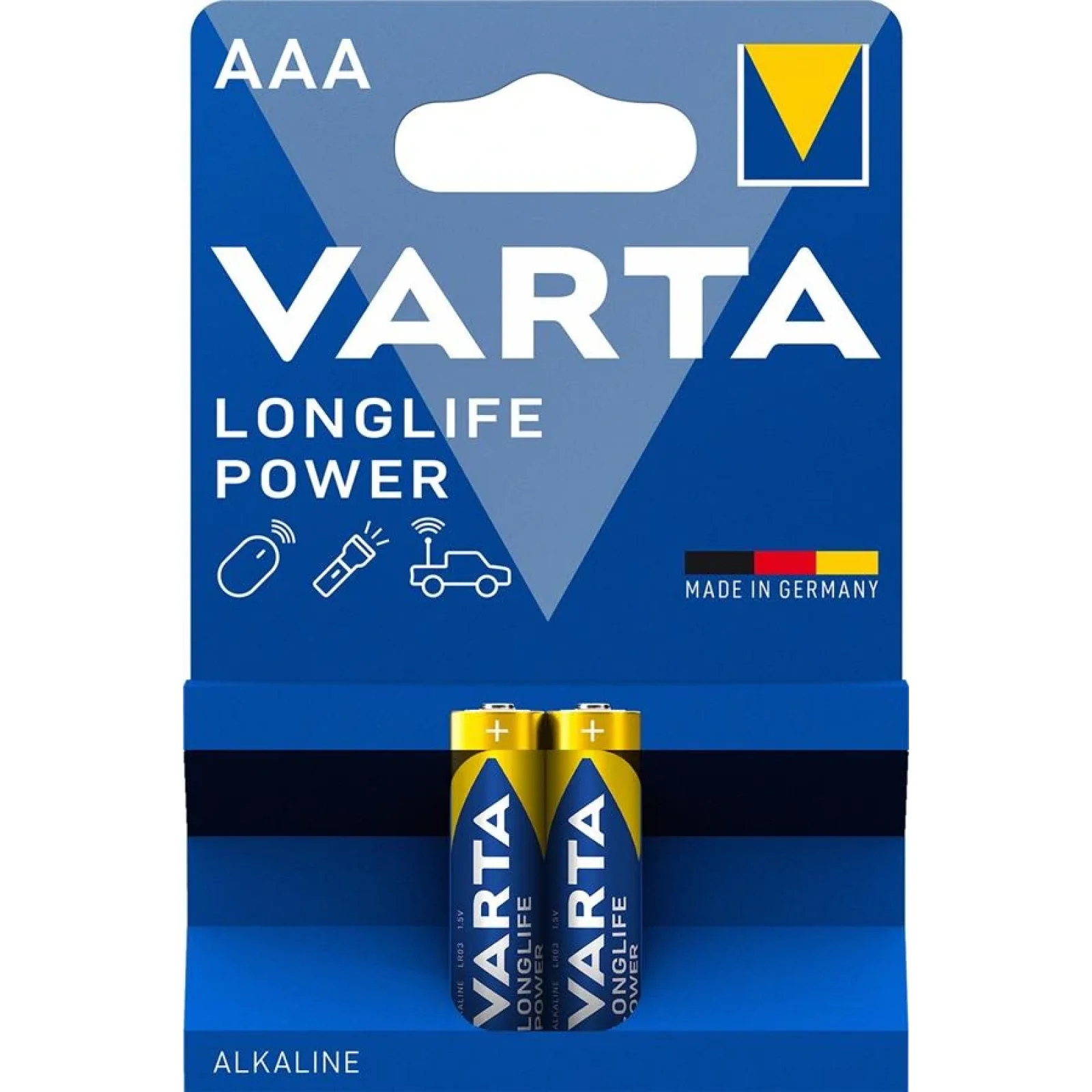 Батарейка VARTA LONGLIFE Power AAA BLI 2 ALKALINE, 04903121412