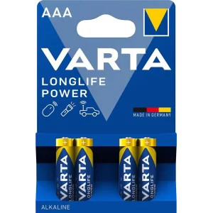 Батарейка VARTA LONGLIFE Power AAA BLI 4 ALKALINE, 04903121414