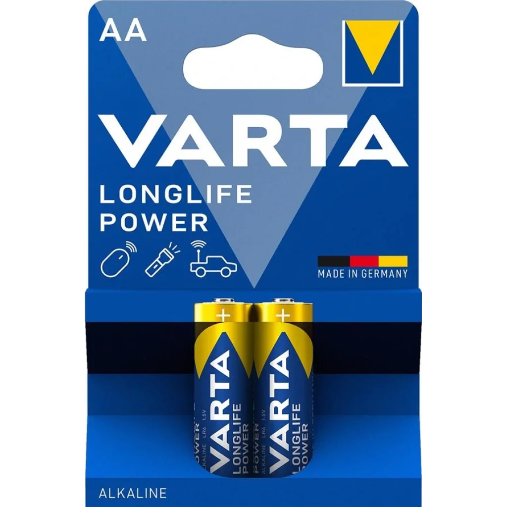 Батарейка VARTA LONGLIFE Power AA BLI 2 ALKALINE, 04906121412