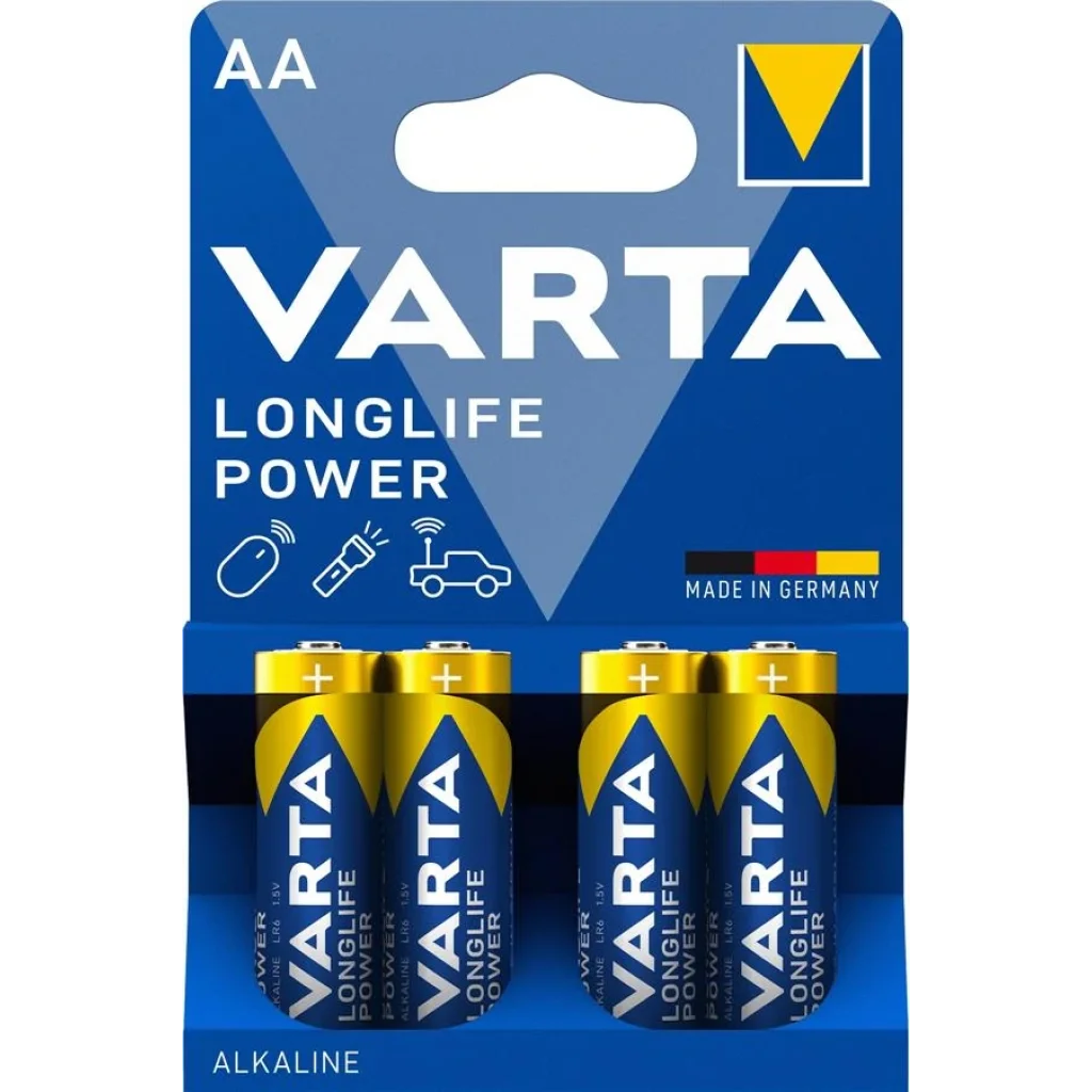 Батарейка VARTA LONGLIFE POWER AA BLI 4 ALKALINE, 04906121414