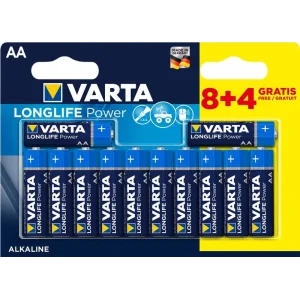 Батарейка VARTA LONGLIFE Power AA BLI 12 (8+4) ALKALINE, 04906121472