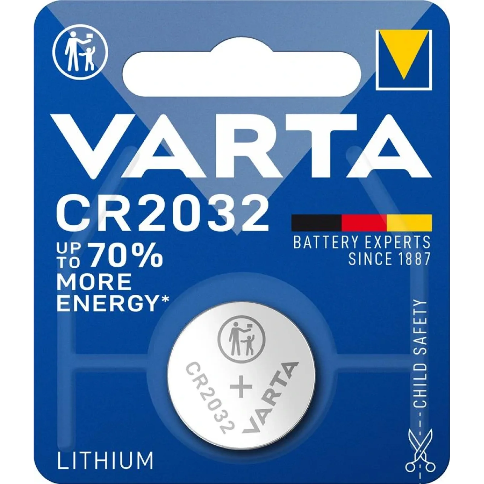 Батарейка VARTA CR 2032 BLI 1 LITHIUM, 06032101401