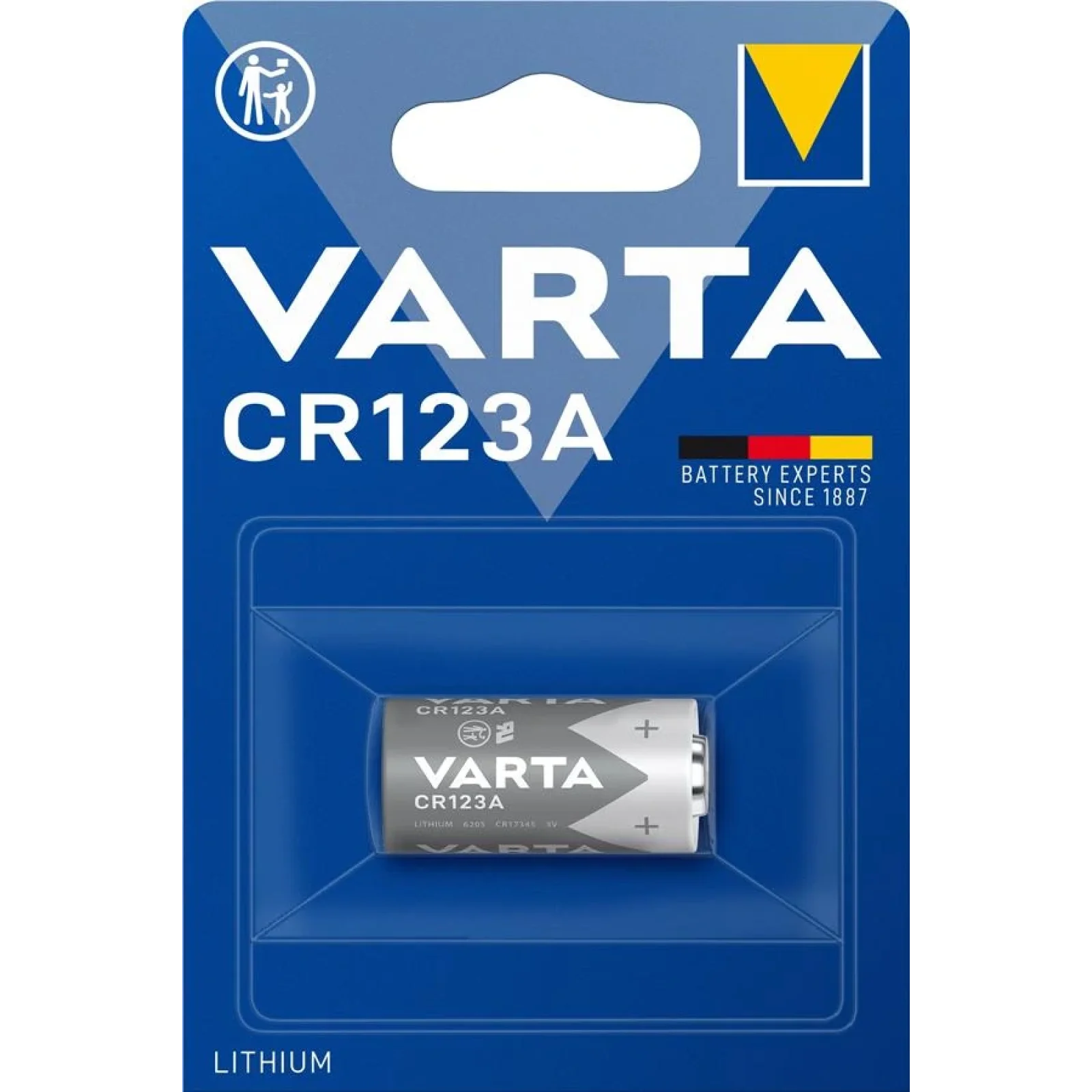 Батарейка VARTA CR 123A BLI 1 LITHIUM, 06205301401