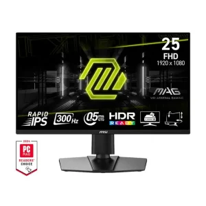 Монитор MSI 24.5" MAG 255PXF 2xHDMI, DP, MM, IPS, 300Hz, 0.5ms, sRGB 120%, FreeSync, Pivot (9S6-3BC24M-031) UA