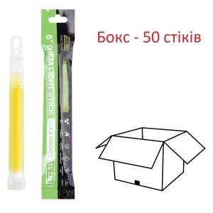 Хімічне джерело світла (стік) 2E GS6, 15см, 12 годин, зелений - 50 шт (2E-CGS6-GN-BX) UA