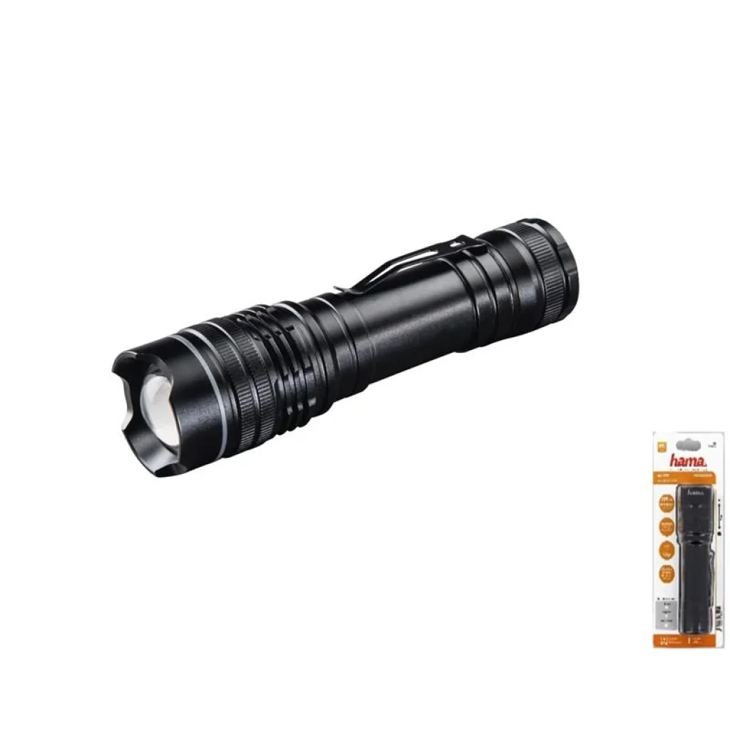 Ліхтар ручний на батарейках Hama PRO-4, AAAx4, 370лм, LED, 3 функції освітлення, чорний, 00136673 UA