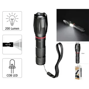 Ліхтар ручний на батарейках Hama SOLID PRO, AAAx3, 200лм, 5Вт, LED, чорний, 00185808 UA