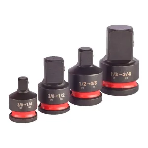 Перехідник Milwaukee, набір 4шт, 1/2"-3/4", 1/2"-3/8", 3/8"-1/2", 3/8"-1/4", для торцевих головок (4932480356) UA