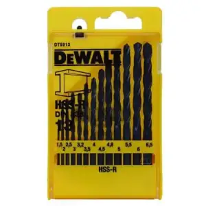 Набір свердел по металу DeWalt HSS-R, 1.5-6.5мм, кейс, 13шт (DT5912) UA
