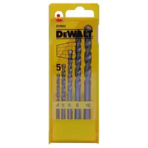Набір свердел по бетону, цеглі, каменю DeWalt EXTREME, 4-10мм, кейс, 5шт (DT6952) UA
