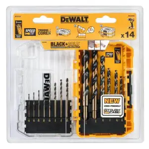 Набір свердел по металу DeWALT Black&Gold HSS-G 1-8мм, кейс, 14шт (DT70727) UA
