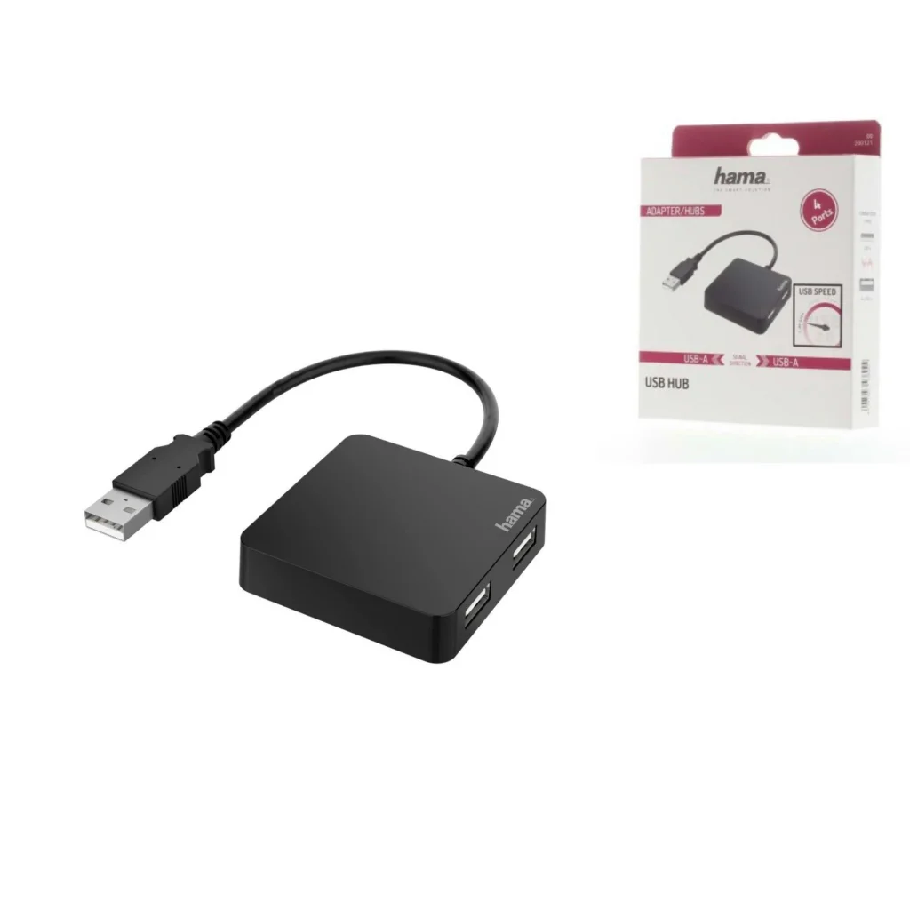 Хаб Hama USB-A > 4xUSB-A, 0.15м, чорний, 00200121 UA