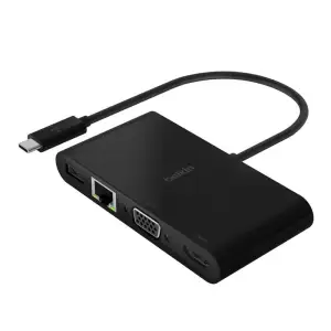 Хаб Belkin USB-C > Ethernet/HDMI/VGA/USB-A/USB-C 100Вт PD, AVC004BTBK UA