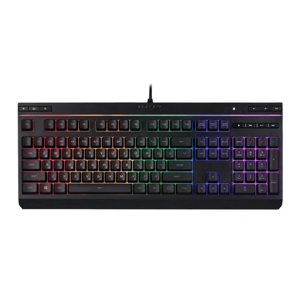 Клавіатура мембранна HyperX Alloy Core, 114key, USB-A, ENG/UA, RGB, чорний, 4P4F5AA UA