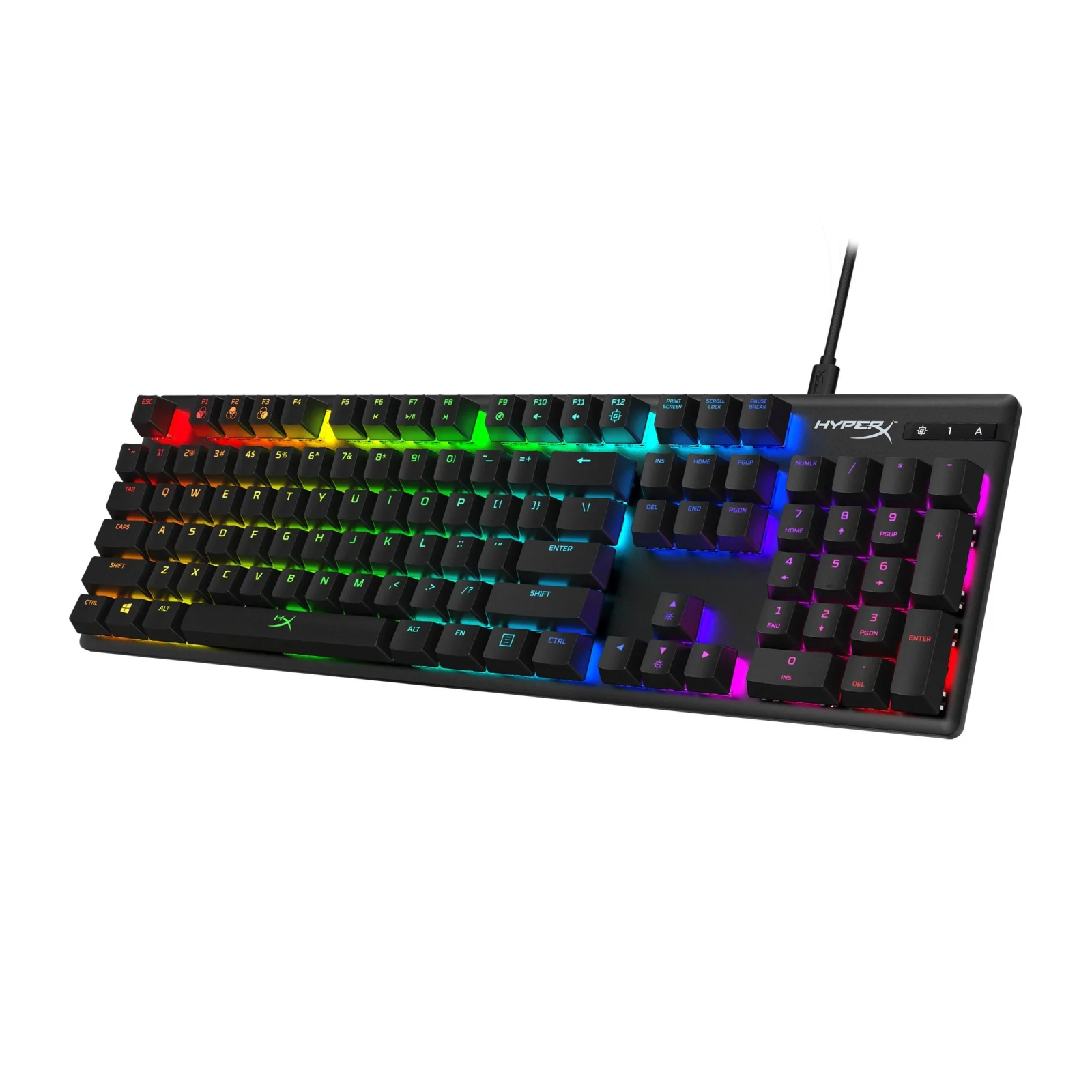 Клавіатура HyperX Alloy Origins Aqua USB RGB PBT ENG/RU, Black, 639N5AA UA