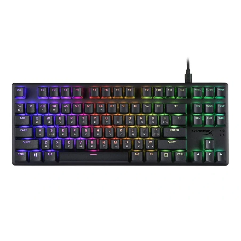 Клавіатура HyperX Alloy Origins Core PBT Aqua USB RGB ENG/RU Black, 639N9AA UA