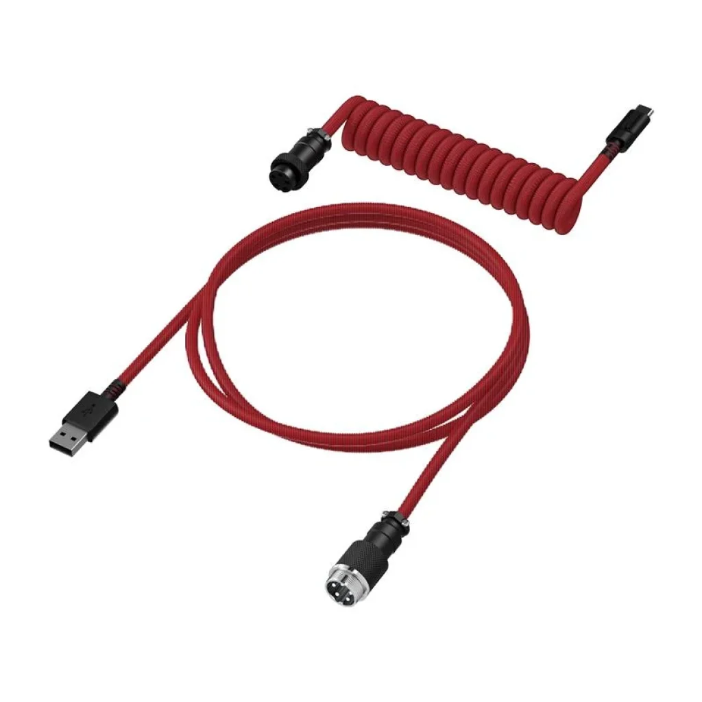 Кабель HyperX USB-A - USB-C спіральний, 1.37м Red/Black, 6J677AA UA