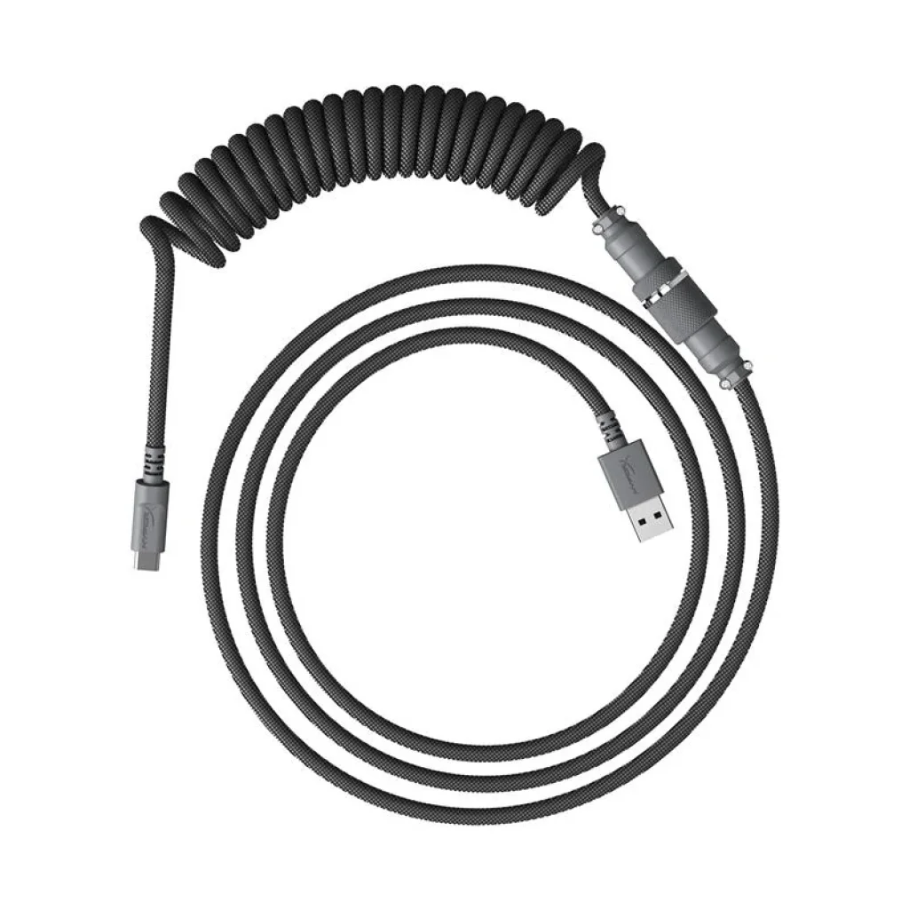 Кабель HyperX USB-A - USB-C спіральний, 1.37м Grey, 6J678AA UA