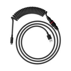Кабель HyperX USB-A - USB-C спіральний, 1.37м Grey/Black, 6J679AA UA