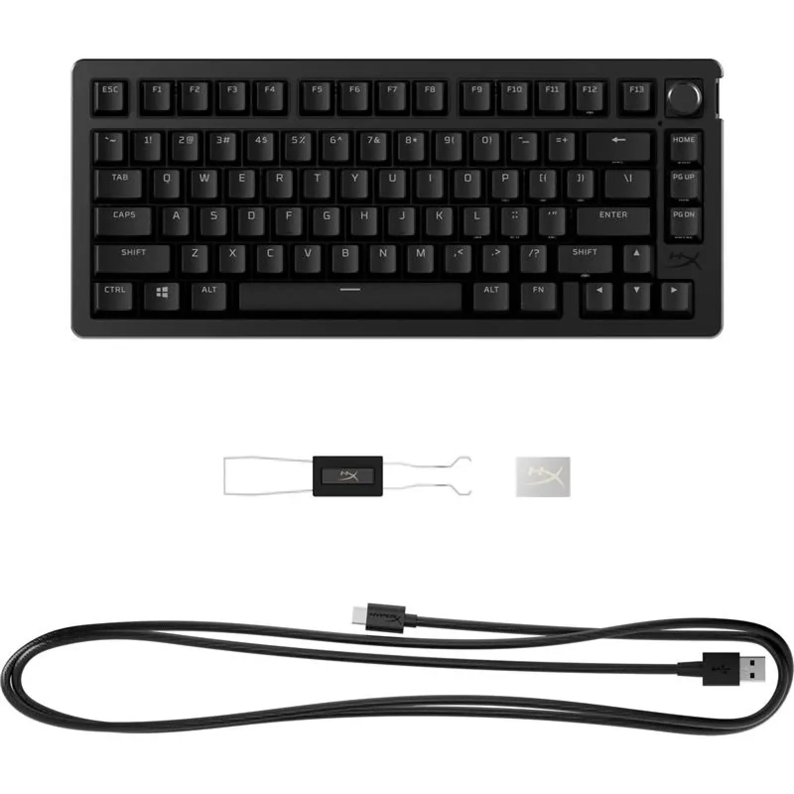 Клавіатура механічна HyperX Alloy Rise 75key, Red, USB-A, EN/UA, RGB, чорний, 7G7A4AA UA