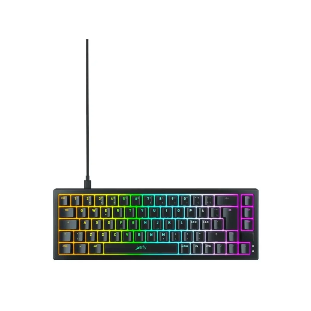 Клавиатура Xtrfy K5 68 keys Kailh Red Hot-swap RGB Black, K5-RGB-CPT-BLACK-R-UKR UA