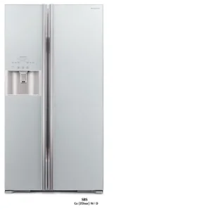 Холодильник SBS HITACHI R-S700GPUC2GS, 180х77х92см, 2 дв., Х- 377л, М- 212л, A++, NF, Інвертор, Сріблястий (скло) UA